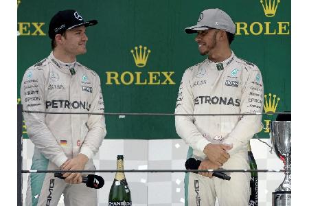 Hamilton mit Spitze gegen Rosberg: 