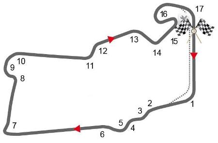 Streckenname: Grand Prix Circuit Silverstone, Länge: 5,891 Kilometer, Rundenanzahl: 52, Renndistanz: 306,198 Kilometer, schn...