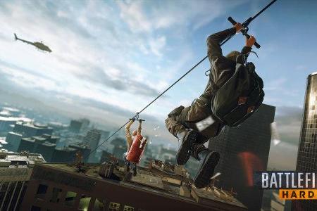 Abseilen mit einer Zipline in Battlefield Hardline.