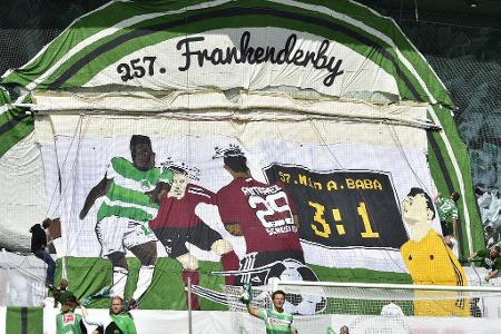 Vor dem 259. Frankenderby am 13. September 2015 erinnern die Fans der SpVgg Greuther Fürth ihre Recken nochmal die Tore aus ...