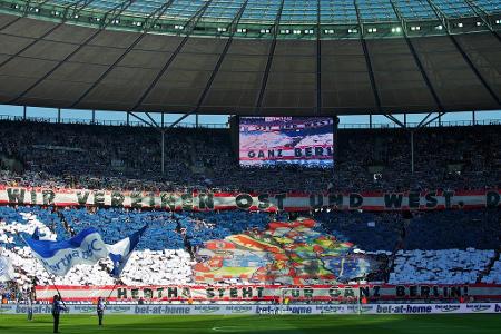 Zum Tag der deutschen Einheit fahren die Fans von Hertha BSC mit dieser tollen Choreo auf.