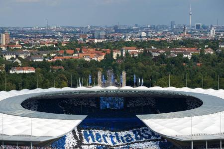 Am 23.08.2014 bietet sich vom Berliner Himmel dieser tolle Anblick des Olympiastadions. Anlass: Hertha startet gegen Bremen ...
