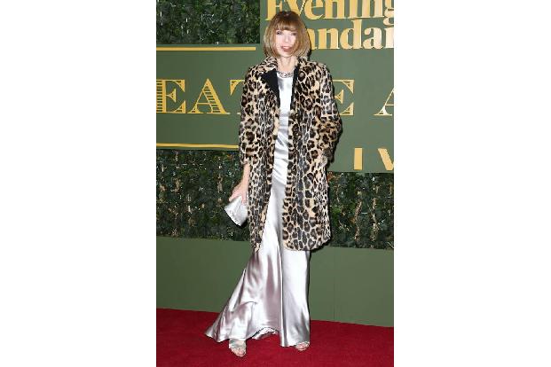...Vogue-Chefin Anna Wintour. Ganz allein stand sie auf dem Red Carpet und präsentierte sich in einem auffälligen Mantel mit...