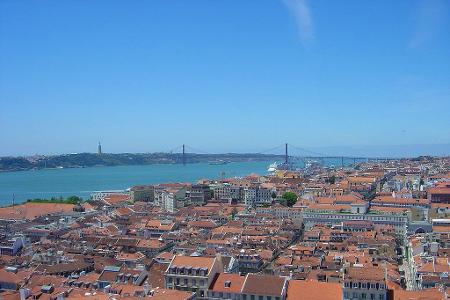 spektakulär panorama Castelo de Sao Jorge, Lissabon