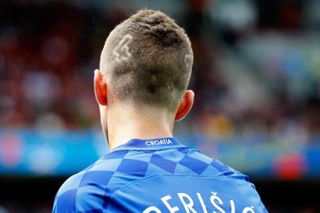 Mit der 4 hat sich Kroatien-Star Ivan Perišić seine Rückennummer auf die linke Kopfhälfte rasiert. Auf der anderen Seite bef...