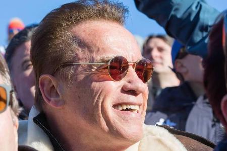 Arnold Schwarzenegger beim Hahnenkamm-Rennen in Kitzbühel