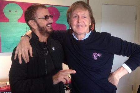 Ringo Starr und Paul McCartney beim Treffen in Starrs Heimstudio