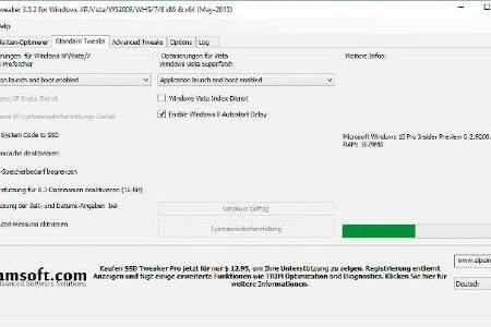 SSD Tweaker - SSD Tweaker richtet das Betriebssystem so ein, dass eine SSD optimal genutzt werden kann. So wird die automati...