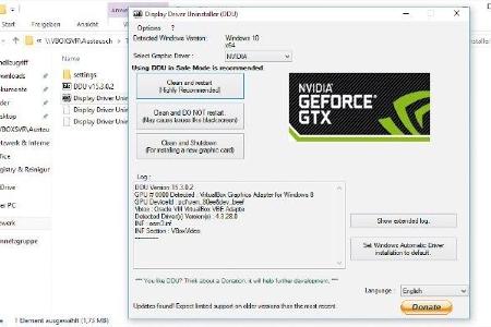Display Driver Uninstaller - Grafiktreiber können sehr hartnäckig sein, denn Teile des Treibers bleiben auch nach dem Deinst...