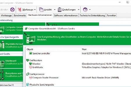 SiSoft Sandra light - Das Tool informiert umfangreich über die Hardware im PC sowie angeschlossene Komponenten und das Betri...
