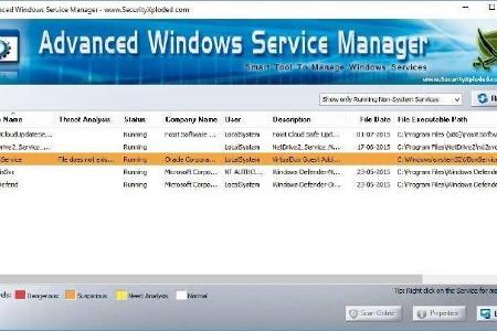 Advanced Windows Service Manager - Das Programm untersucht verdächtige Dienste auf Ihrem PC. So lassen sich Rootkits, Viren ...