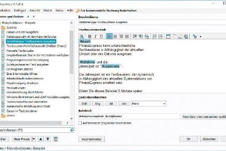 Phrase Express - Phrase Express erzeugt Textbausteine aus markiertem Text, welche später per Tastenkombination aufgerufen we...