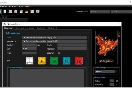 Jmoviemanager - Jmoviemanager unterstützt Sie beim Anlegen einer Filmdatenbank. Sie können zu den Filmen zusätzliche Informa...