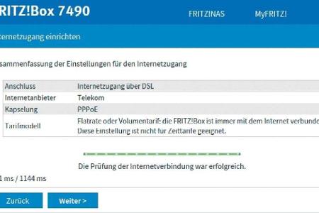 Die Internetverbindung testen.