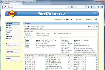 In diesem Fenster der Fritz!Box kontrollieren Sie die ordnungsgemäße Einstellung aller Geräte.