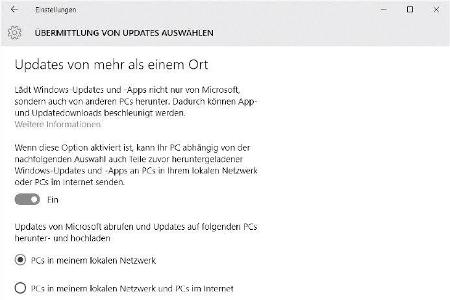 Windows stellt standardmäßig Update-Dateien für andere Nutzer bereit. Dies lässt sich aber deaktivieren.