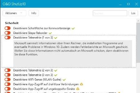 Das Tool O&O Shutup deaktiviert die Datensammelwut von Windows 10.