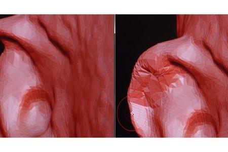 Mit einem Modellierungstool wie ZBrush von Pixologic lassen sich Fehler am Rechner korrigieren.