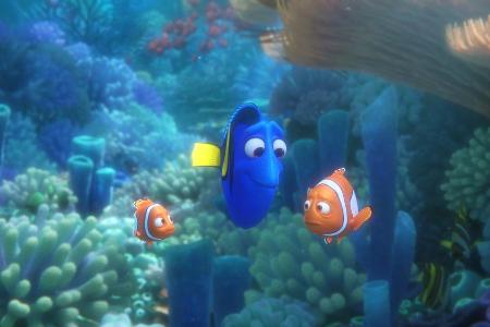 Nemo (v.l.n.r.), Dorie und Marlin sind zurück im Kino