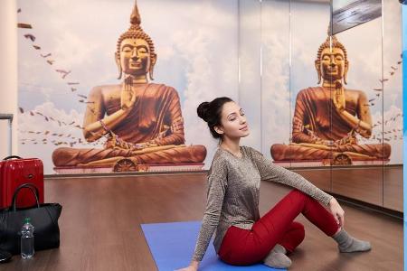Meditieren vor dem Abflug: Yoga-Raum im Frankfurter Flughafen