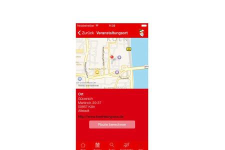 Direkt in der App können Sie sich die Route zur nächsten Veranstaltung berechnen lassen oder auch Tickets über enthaltene Li...