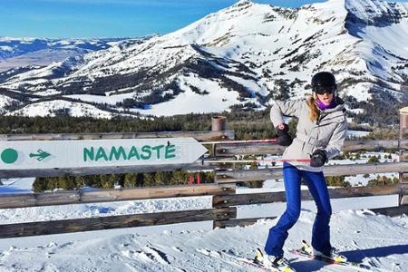 Als Brasilianierin ist Gisele Bündchen andere Temperaturen gewöhnt, Skifahren scheint ihr aber trotzdem Spaß zu machen