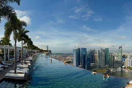 Nur für Hotelgäste: Infinity-Pool in Marina Bay Sands