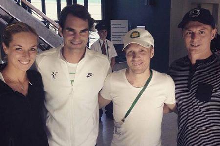 Sabine Lisicki, Roger Federer, Oliver Pocher und Toni Kroos in Wimbledon