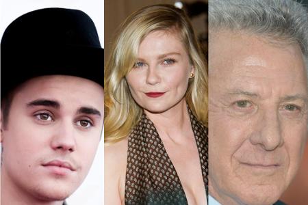 Bitte lächeln: Justin Bieber, Kirsten Dunst und Dustin Hoffman (v. l.) sind nicht die einzigen, die das Rampenlicht als zwie...