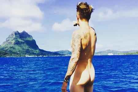 Ein Mädchenschwarm weiß, was seine Fans sehen wollen: Justin Bieber von hinten