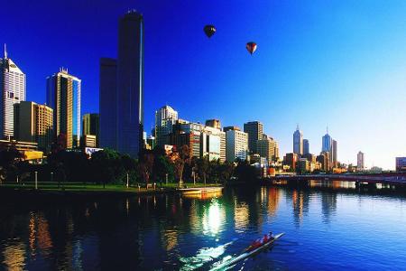 Die Skyline der australischen Metropole Melbourne
