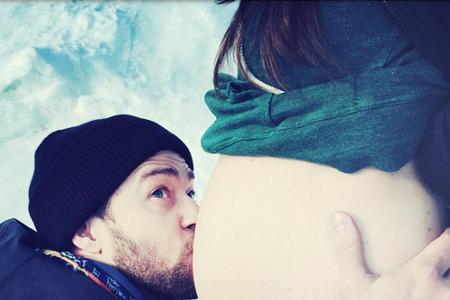 Justin Timberlake freut sich sichtlich über die Schwangerschaft seiner Ehefrau Jessica Biel