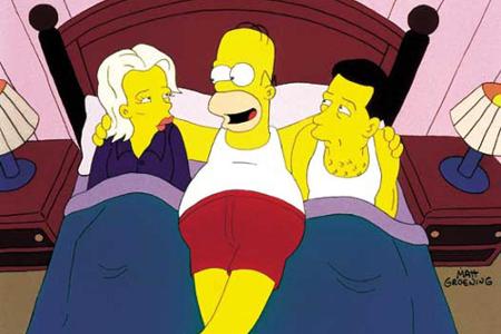 Keine Berührungsängste: Homer bei Kim Basinger und Alec Baldwin