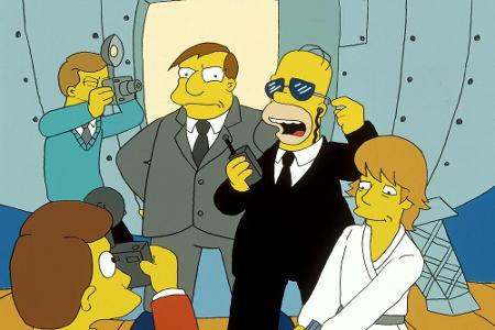 Alles im Griff: Bodyguard Homer schützt den Bürgermeister und Mark Hamill