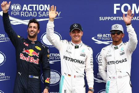 Nico Rosberg - Daniel Ricciardo - Lewis Hamilton - Formel 1 - GP Deutschland - 30. Juli 2016