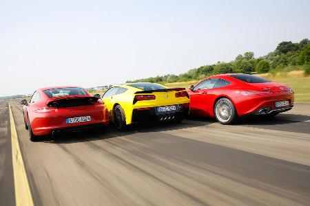Chevrolet Corvette Stingray, Mercedes-AMG GT, Porsche 911 Carrera GTS