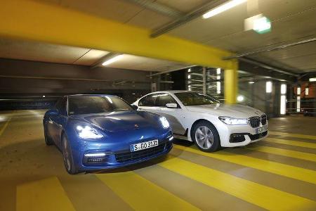 BMW 750d xDrive, Porsche Panamera 4S Diesel, Frontansicht