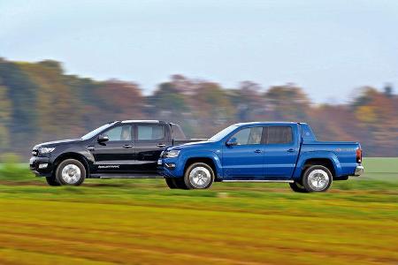 Ford Ranger 3.2 TDCi, VW Amarok 3.0 TDI, Seitenansicht