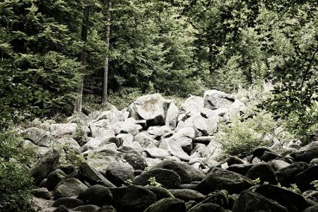 Um die Entstehung des Felsenmeers im hessischen Lautertal ranken sich zahlreiche Mythen. So sollen die beiden Riesen 