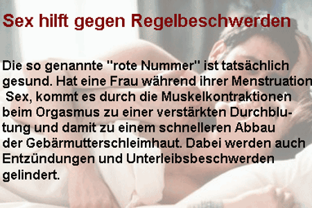 Sex hilft gegen Regelschmerzen