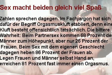 Sex macht beiden gleich viel Spaß