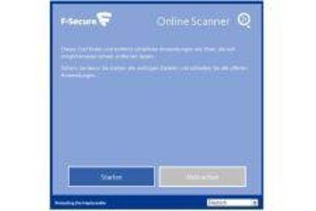 Virensuche mit dem F-Secure Online Scanner.