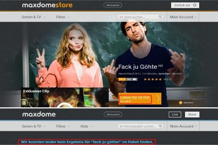 All inclusive? Die monatlichen Abos von Amazon und Maxdome enthalten nicht alle verfügbaren Filme. Für manche muss man extra...