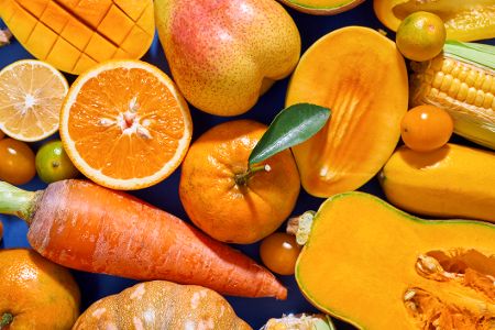 orange früchte und gemüse