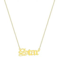 Sternanhänger Halskette für Frauen Mädchen Alter englischer Brief Halskette Choker Collier Glanz wie ein Stern Superstar von Hokech