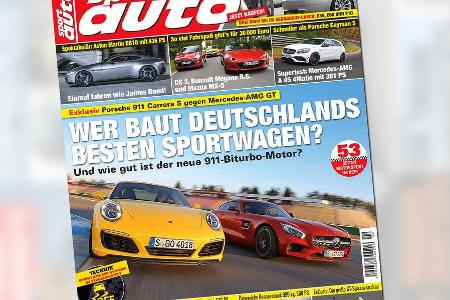 Im neuen Heft von sport auto, Ausgabe 02/2016, finden wir heraus, wer den besten deutschen Sportwagen baut: Mercedes oder Po... Im neuen Heft von sport auto, Ausgabe 02/2016, finden wir heraus, wer den besten deutschen Sportwagen baut: Mercedes oder Po...