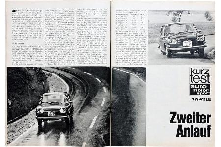 VW 411 LE, auto motor und sport-Artikel 1967