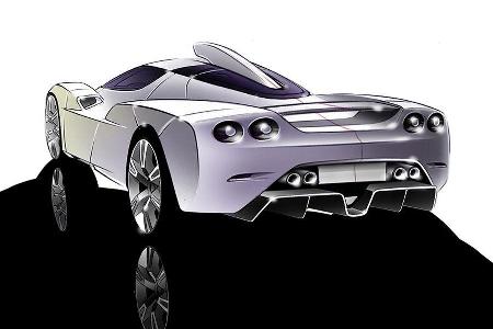 Der Innenraum ist - typisch Concept-Car - sehr futuristisch gezeichnet.