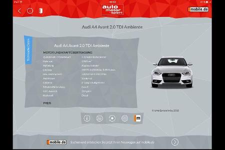 auto motor und sport im 360°-View, App für Tablets, Neuwagen