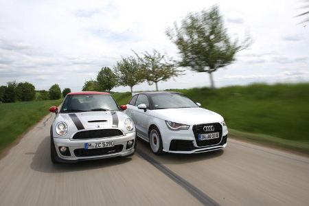 Audi A1 Quattro, Mini John Cooper Works, Frontansicht